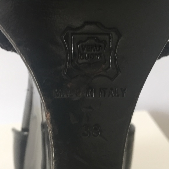 Gianni Versace Black Wedge Heels. Vintage - Picture 7 of 8